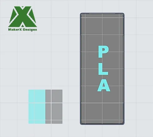 PLA side label face down on build plate