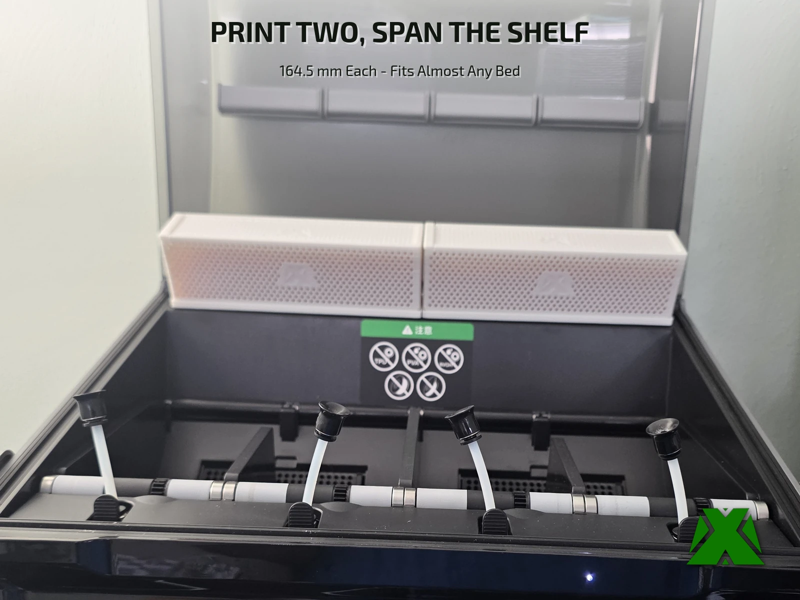 Two trays side by side spanning the full width of the CFS back shelf