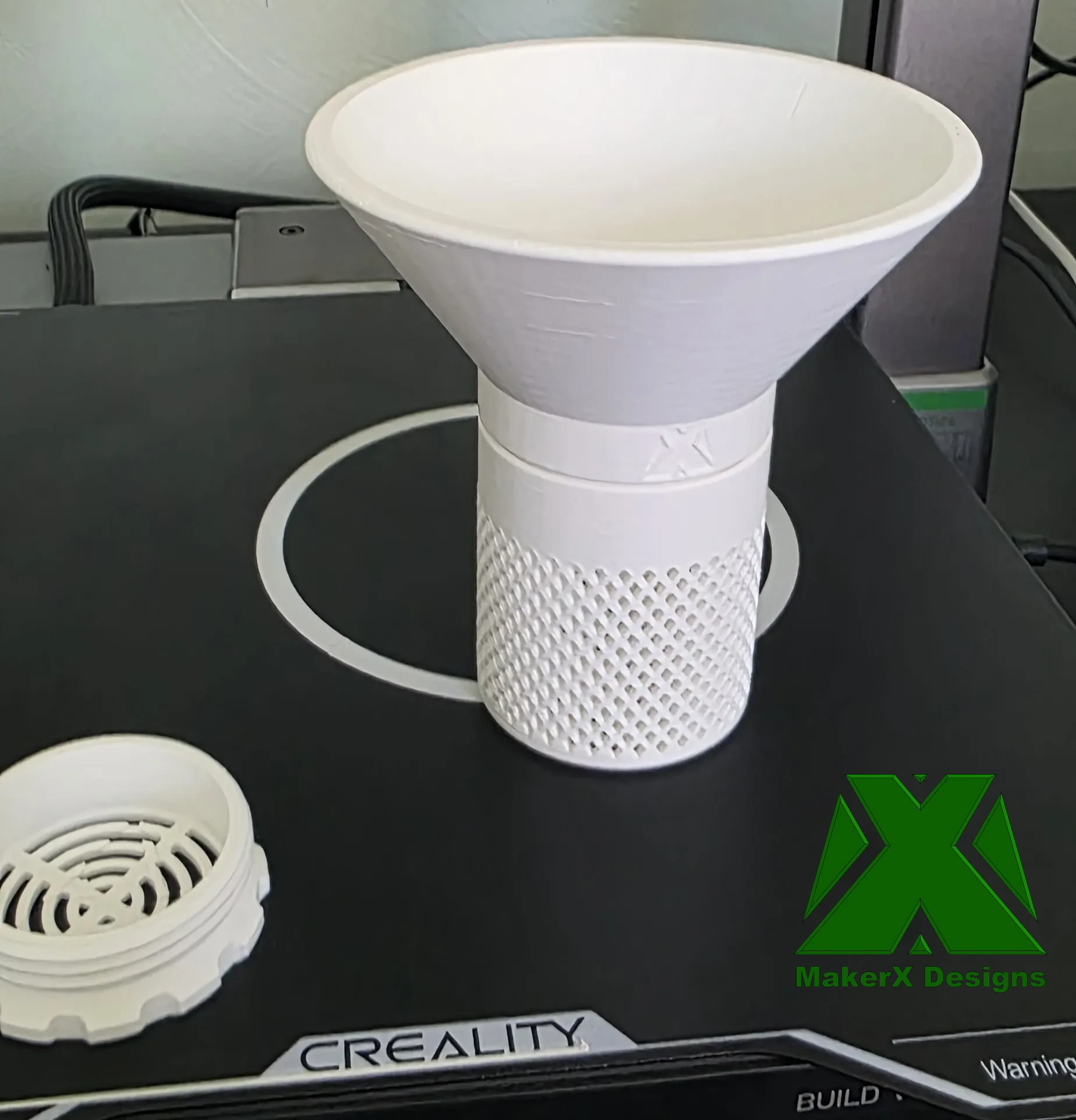 Desiccant holder with funnel attached
