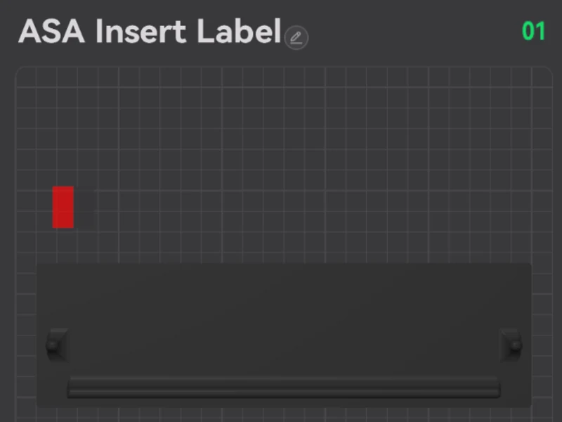 The ASA plate in the slicer, with the label and its purge tower laid out