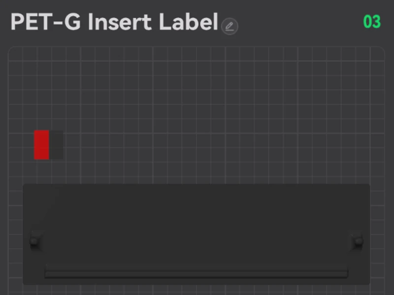 The PET-G plate in the slicer, with the label and its purge tower laid out