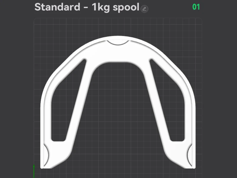 The 1 kg shelf laid out on the build plate in the slicer