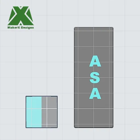 ASA side label face down on build plate
