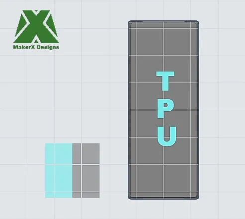 TPU side label face down on build plate