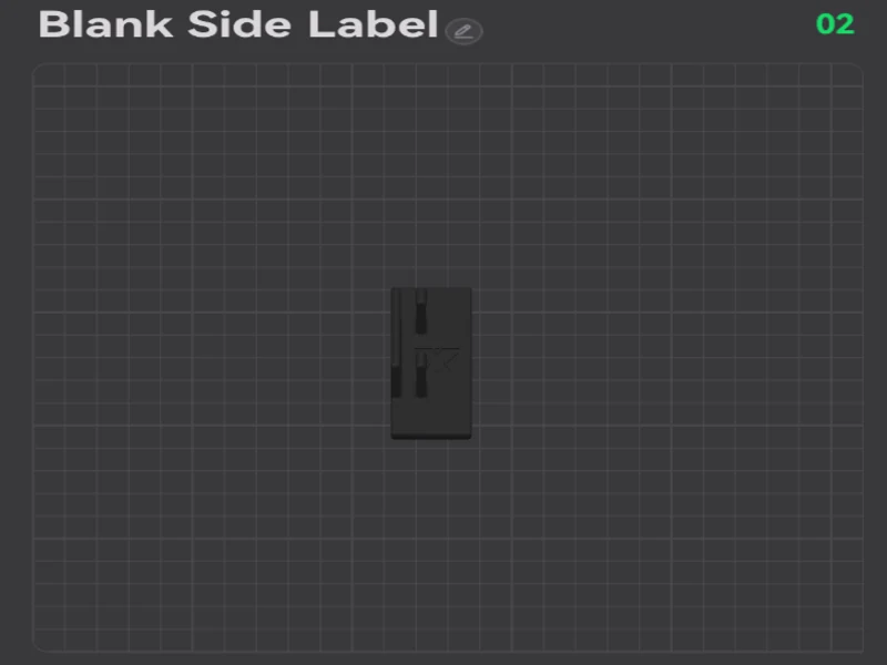 The Blank plate in the slicer — one label, no purge tower, because it is single color