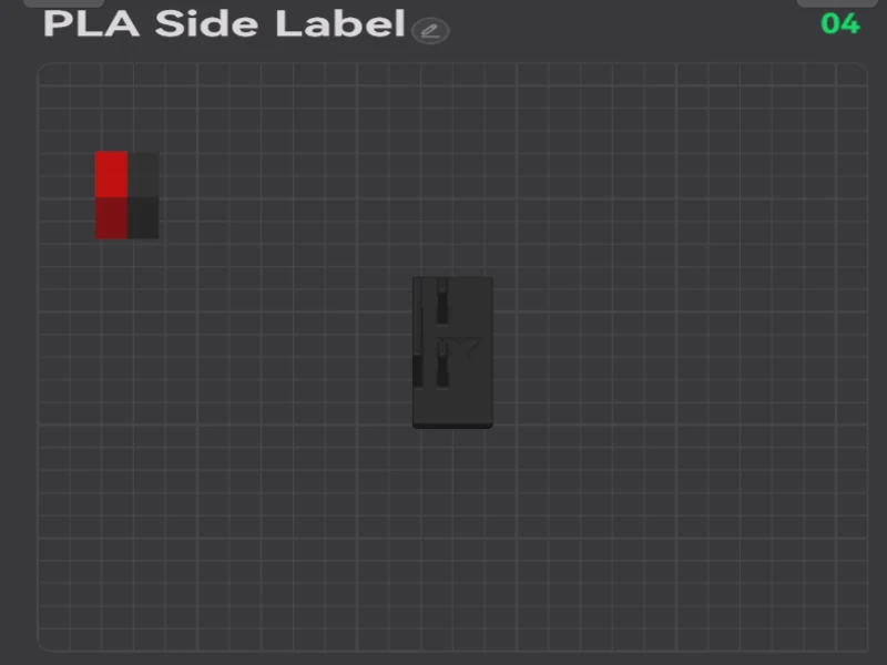 The PLA plate in the slicer, with the label and its purge tower laid out