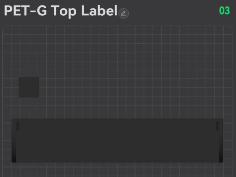 The PET-G plate in the slicer, with the label bar laid out flat on the bed