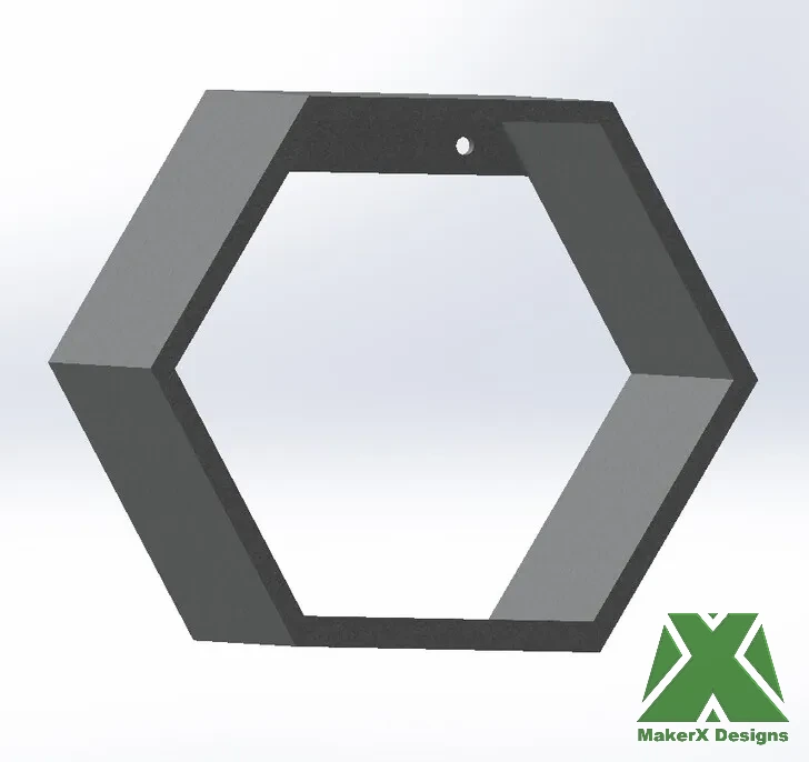 Hex wall shelf mounted and in use