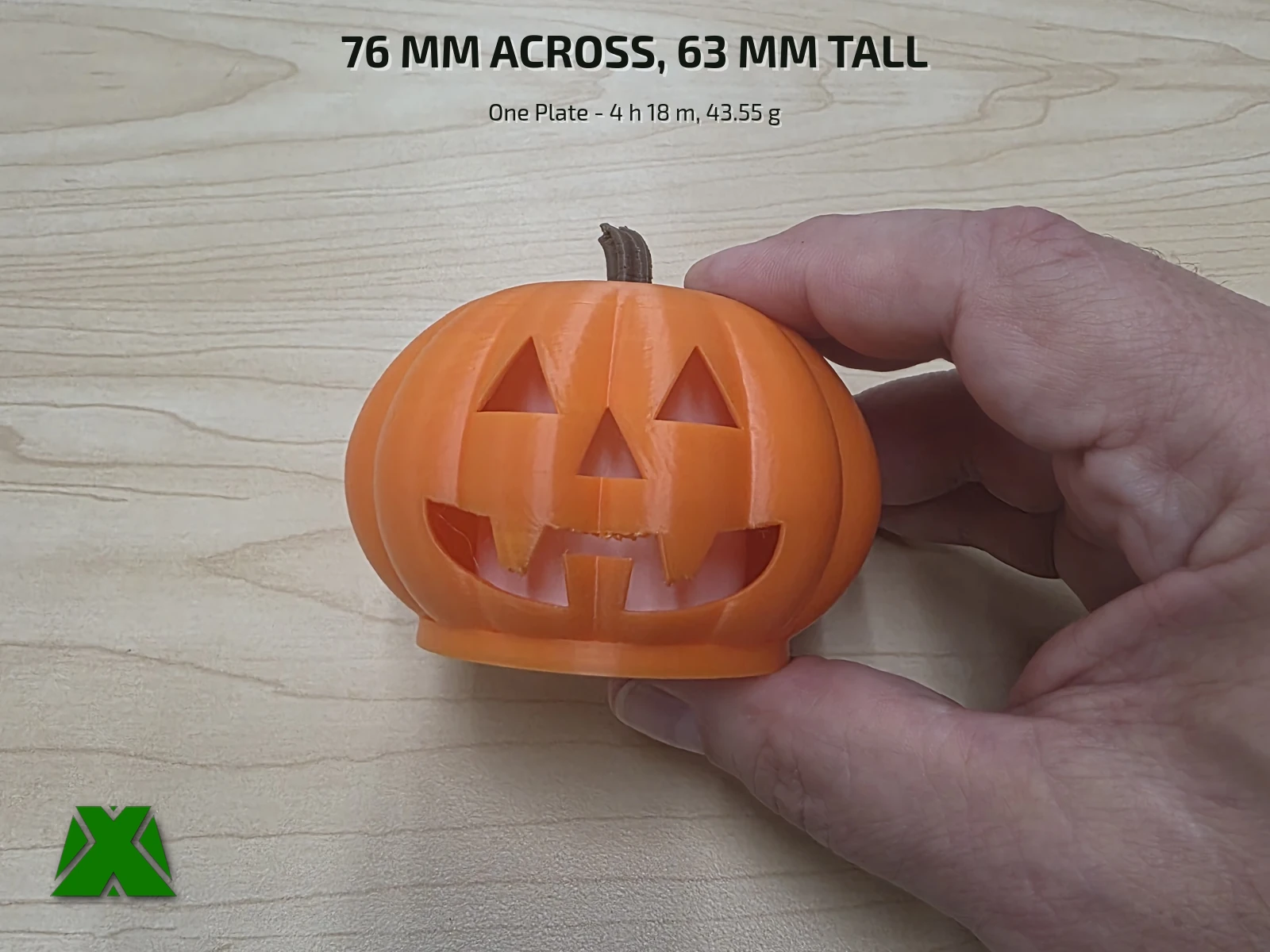 The unlit lantern held in one hand, showing it is about the width of a palm at 76 mm across